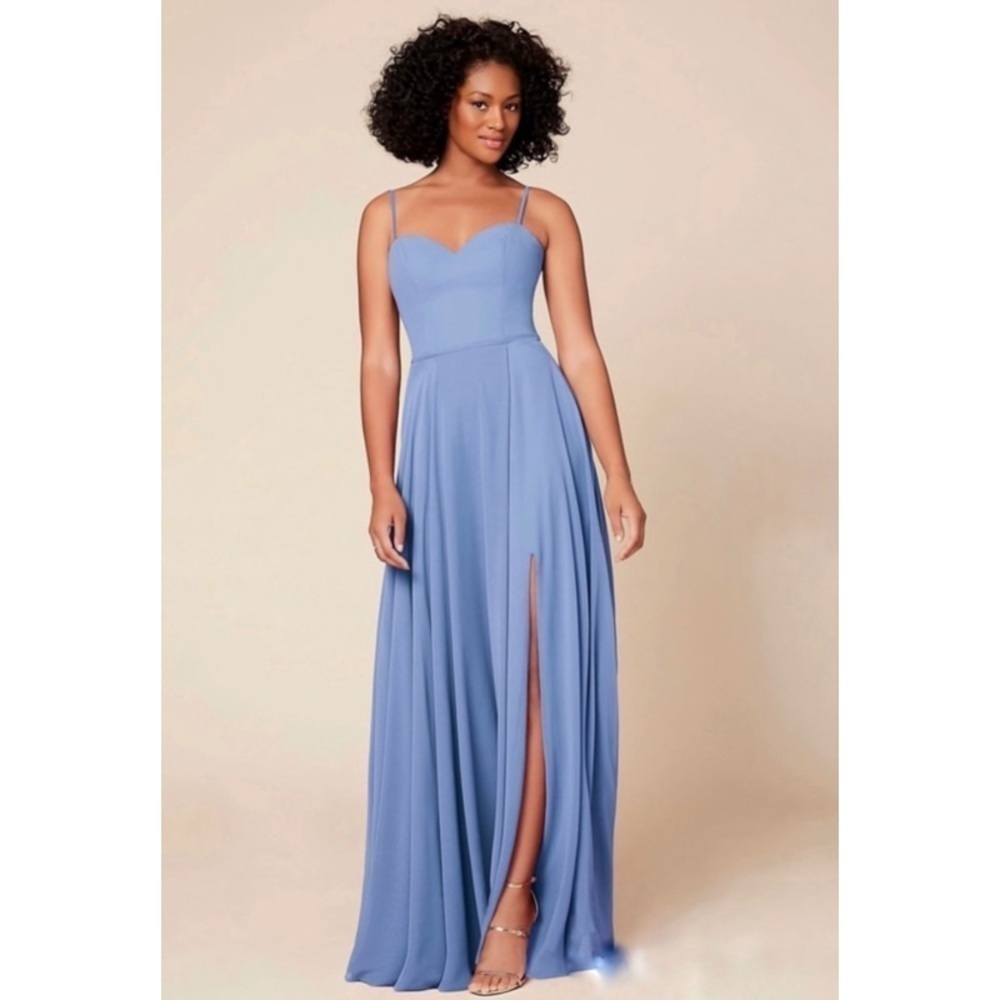 Dear Cleo Blue Sleeveless Faux Wrap Maxi Dress